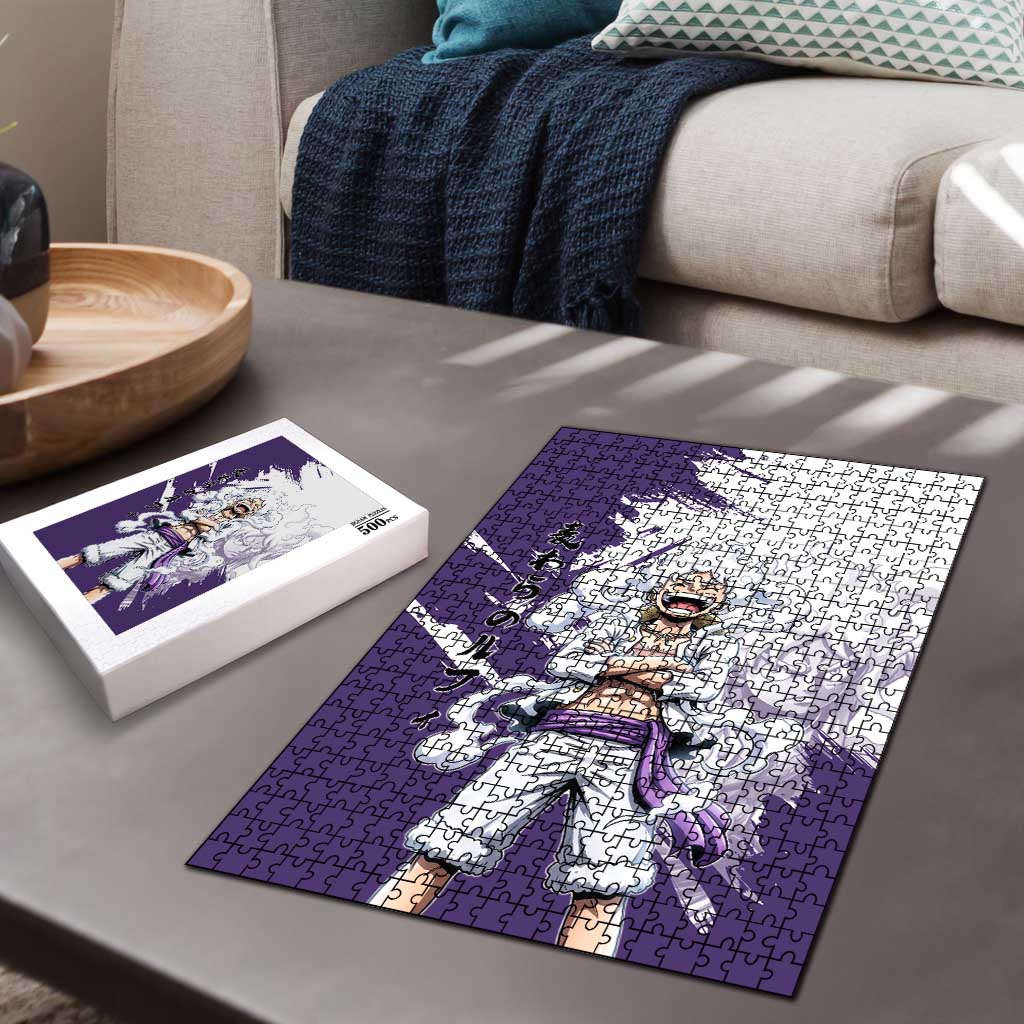Luffy Gear 5 Anime Puzzle One Piece Ink Splash Graphic