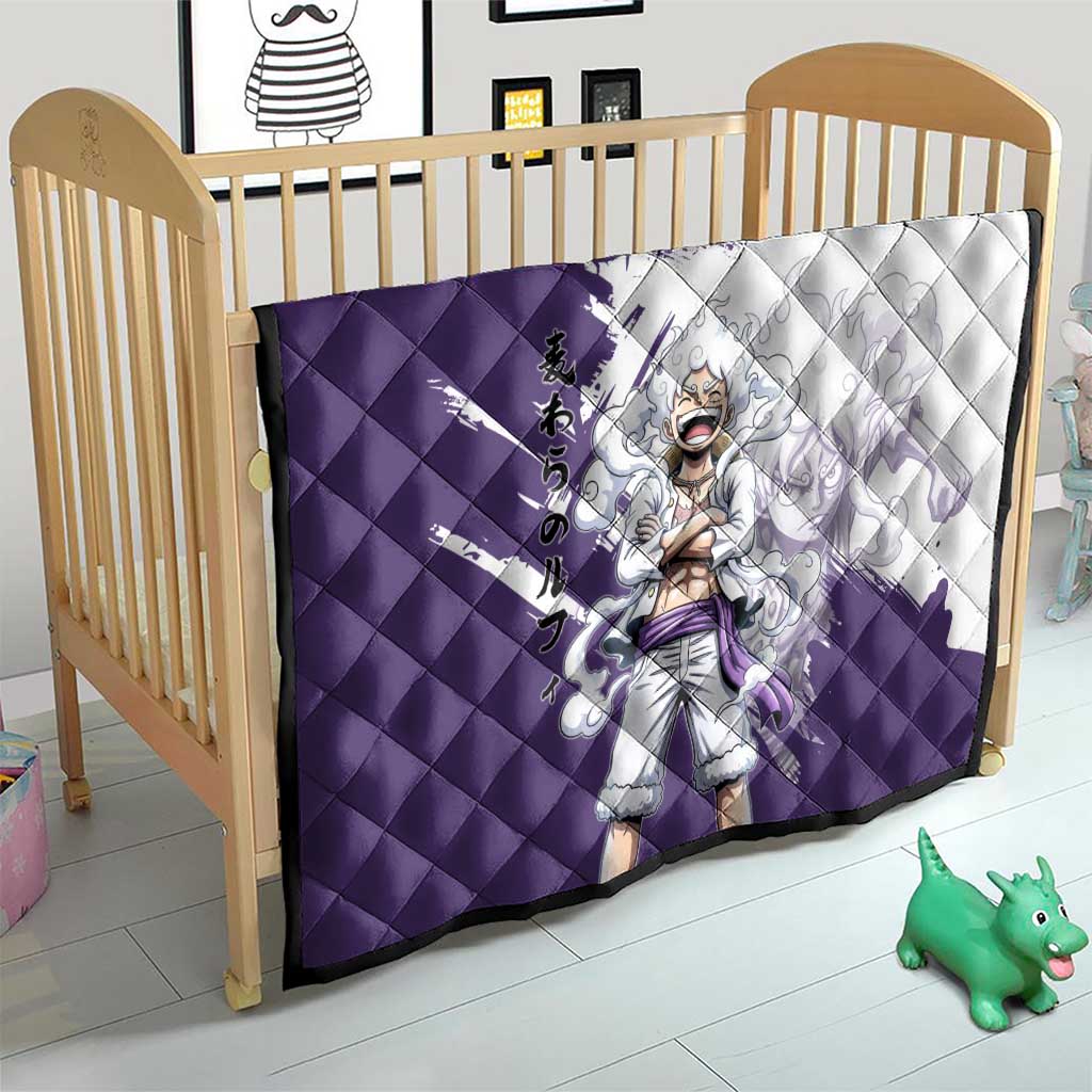 Luffy Gear 5 Anime Quilt One Piece Ink Splash Graphic