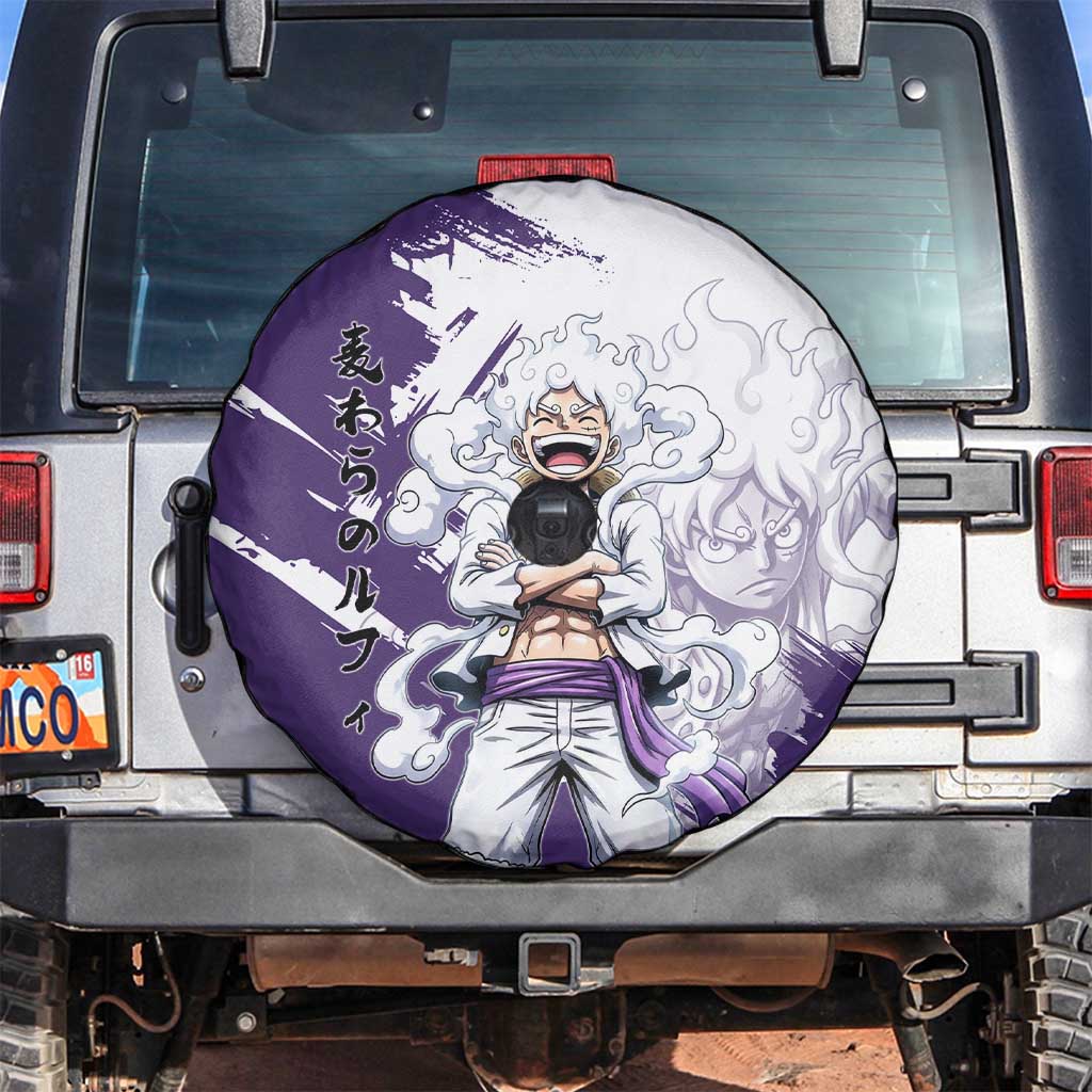Luffy Gear 5 Anime Spare Tire Cover One Piece Ink Splash Graphic