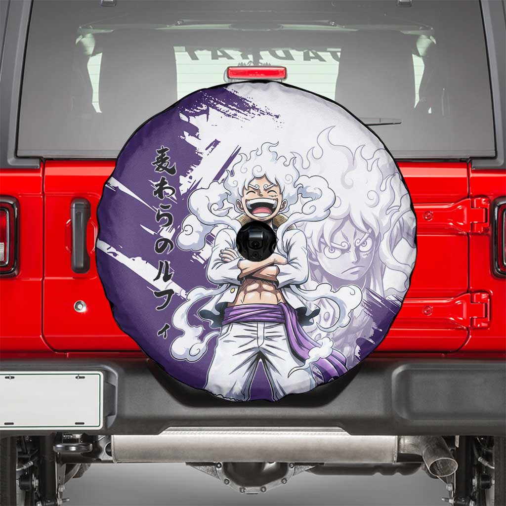 Luffy Gear 5 Anime Spare Tire Cover One Piece Ink Splash Graphic