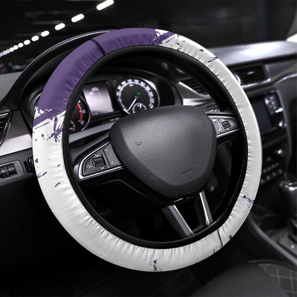 Luffy Gear 5 Anime Steering Wheel Cover One Piece Ink Splash Graphic