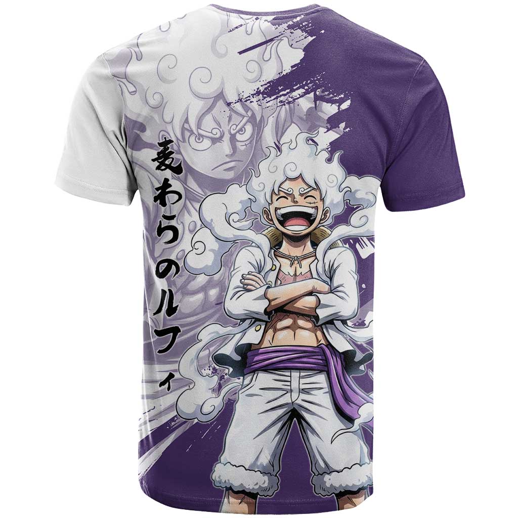 Luffy Gear 5 Anime T Shirt One Piece Ink Splash Graphic