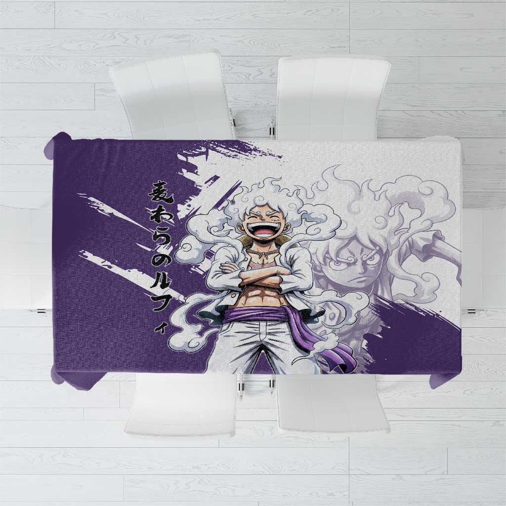 Luffy Gear 5 Anime Tablecloth One Piece Ink Splash Graphic