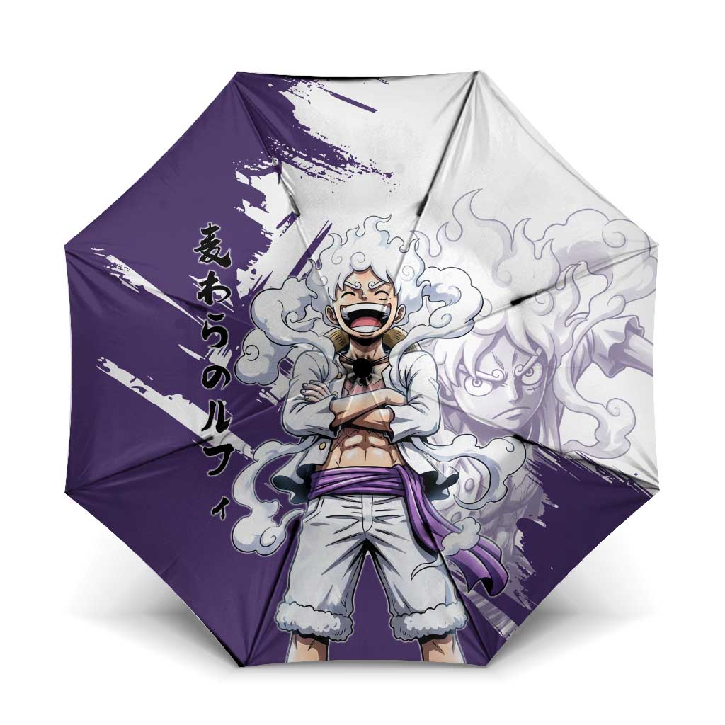 Luffy Gear 5 Anime Umbrella One Piece Ink Splash Graphic