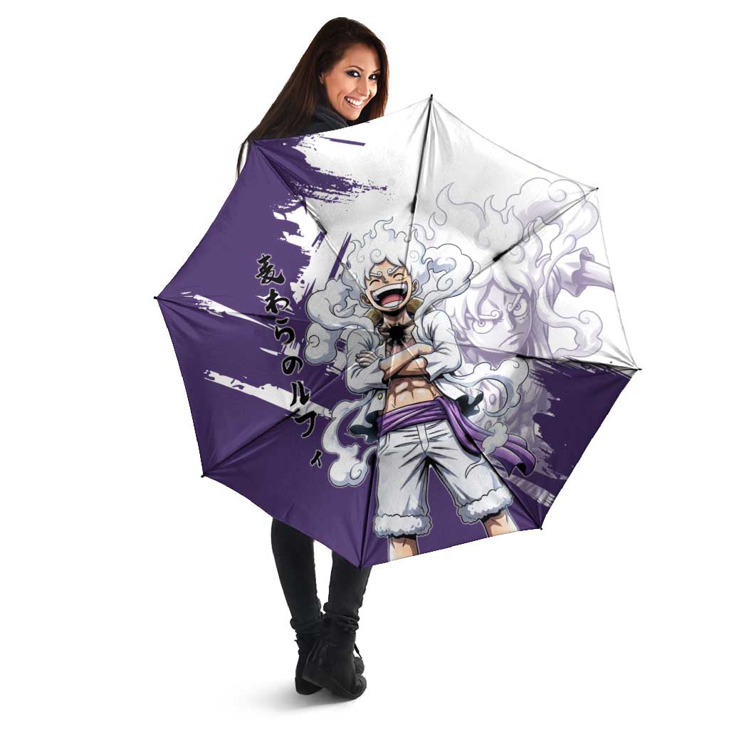 Luffy Gear 5 Anime Umbrella One Piece Ink Splash Graphic