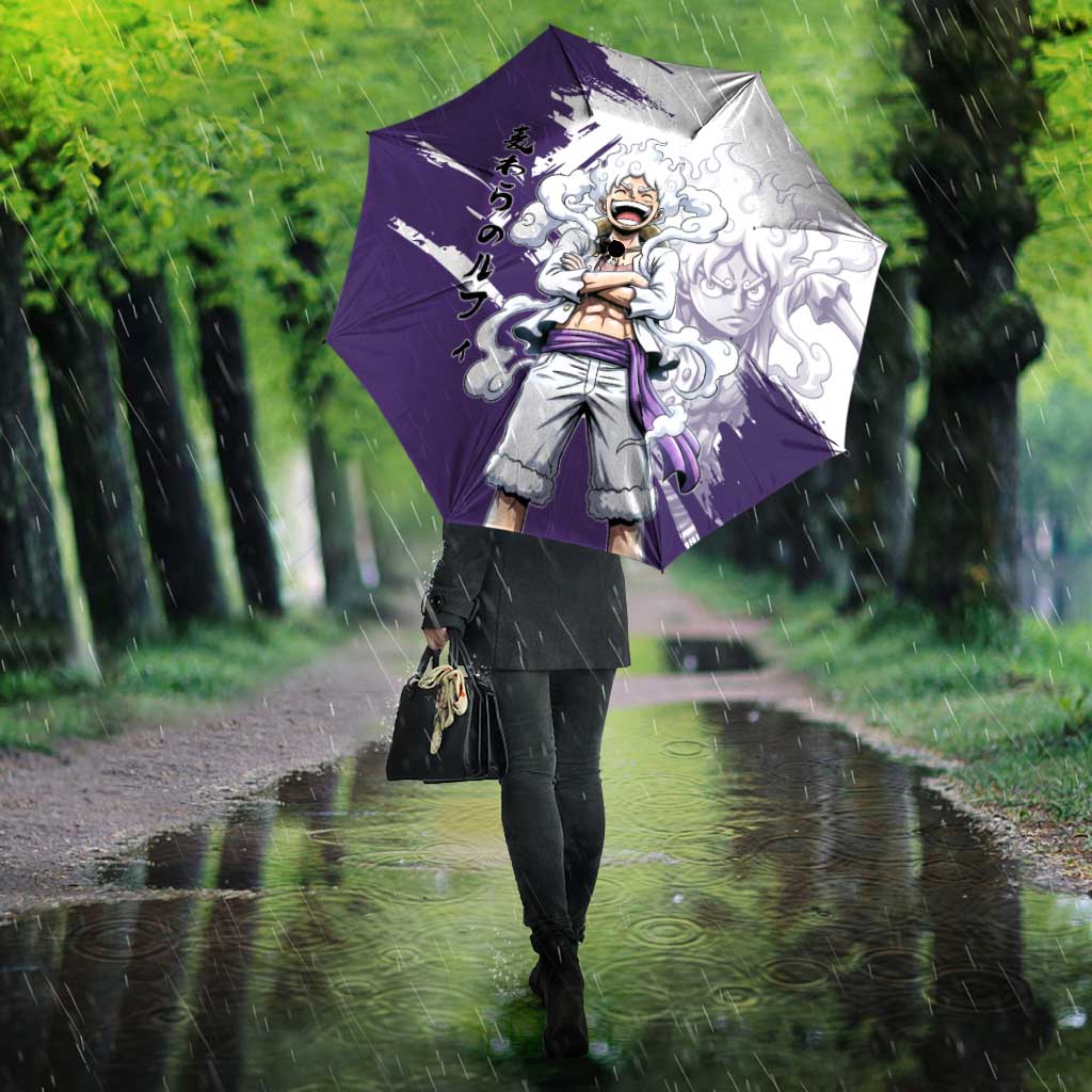 Luffy Gear 5 Anime Umbrella One Piece Ink Splash Graphic