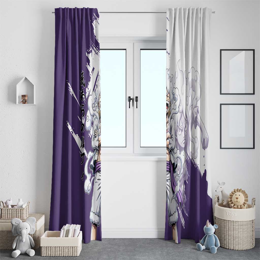Luffy Gear 5 Anime Window Curtain One Piece Ink Splash Graphic