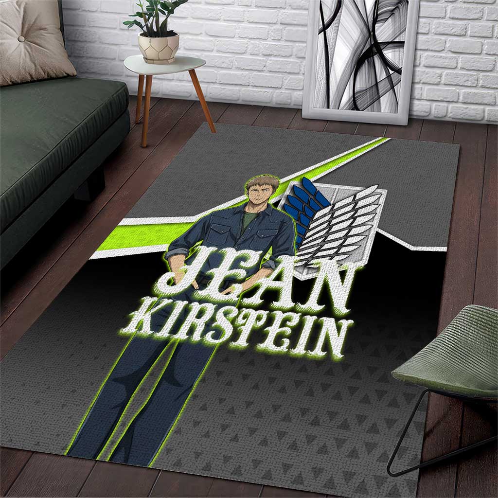 Jean Kirstein Attack on Titan Area Rug Anime Denim Utility Style