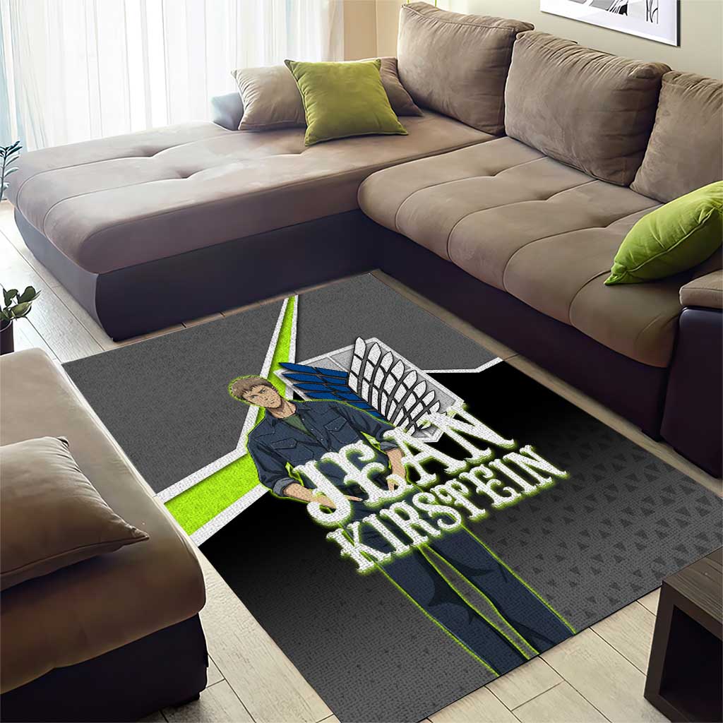 Jean Kirstein Attack on Titan Area Rug Anime Denim Utility Style