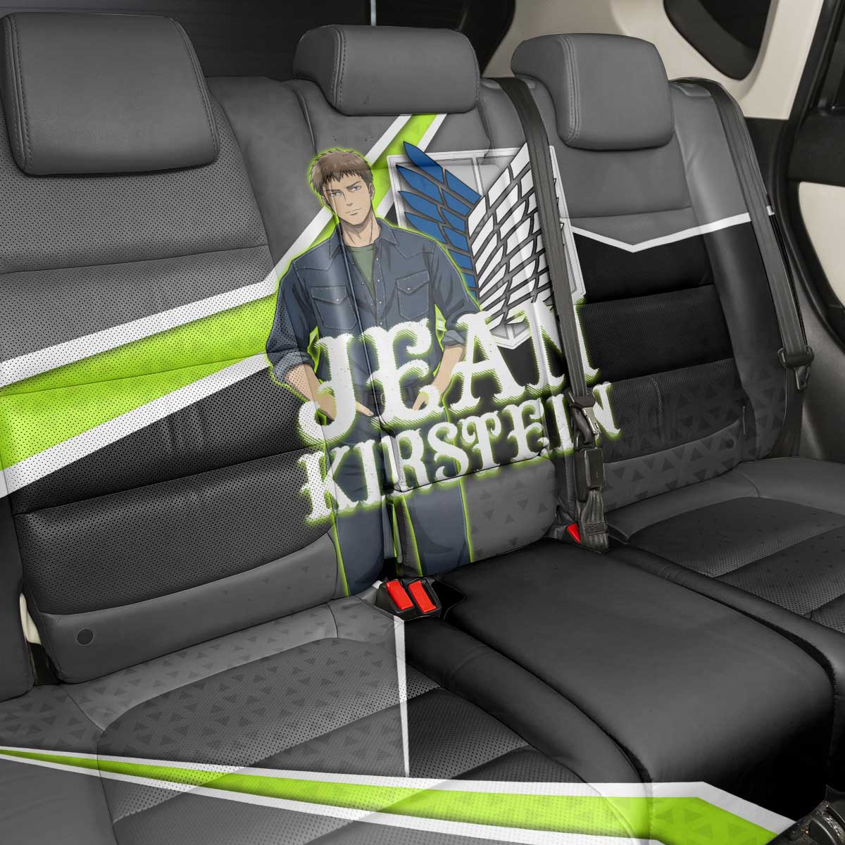 Jean Kirstein Attack on Titan Back Car Seat Cover Anime Denim Utility Style