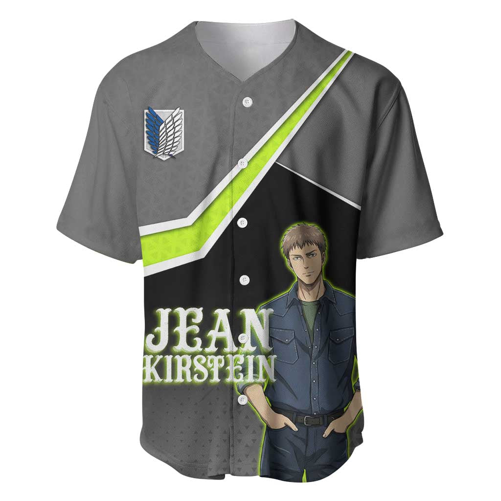 Jean Kirstein Attack on Titan Baseball Jersey Anime Denim Utility Style