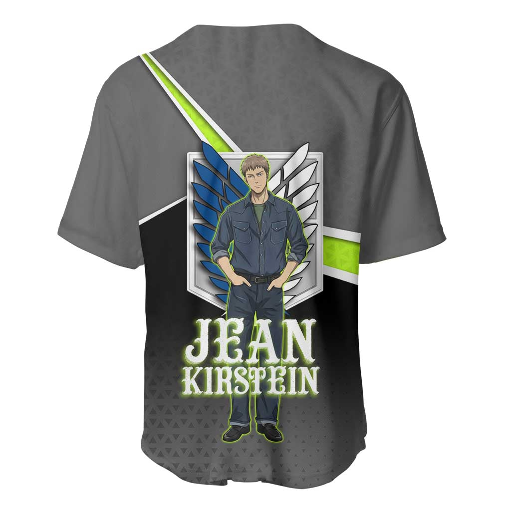 Jean Kirstein Attack on Titan Baseball Jersey Anime Denim Utility Style
