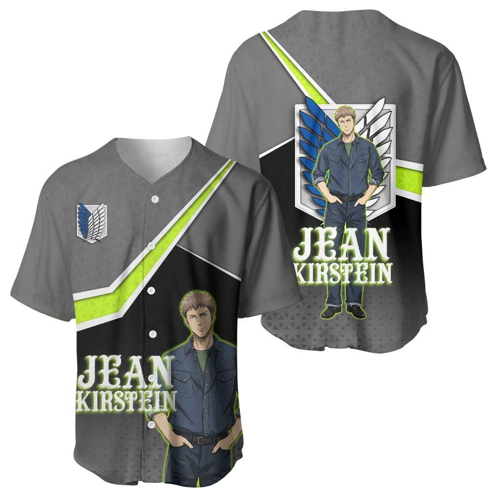 Jean Kirstein Attack on Titan Baseball Jersey Anime Denim Utility Style