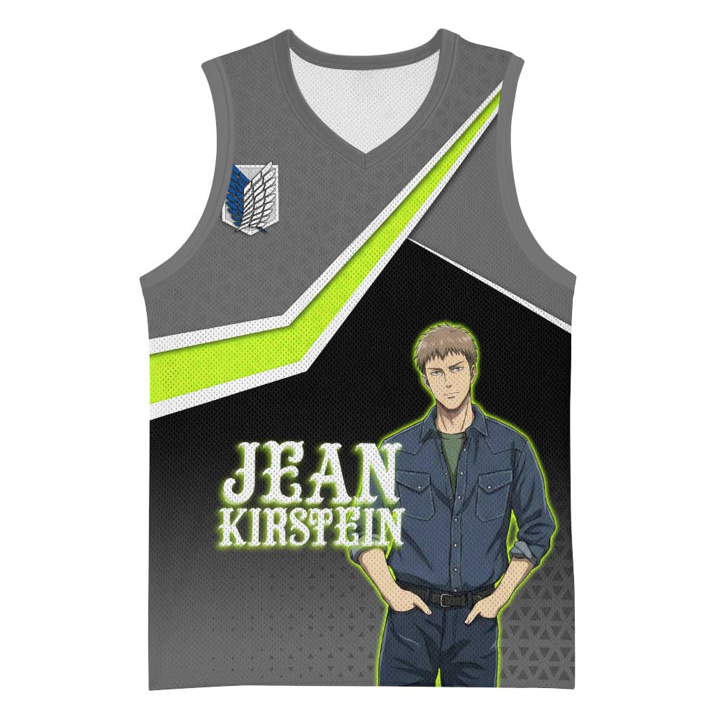 Jean Kirstein Attack on Titan Basketball Jersey Anime Denim Utility Style