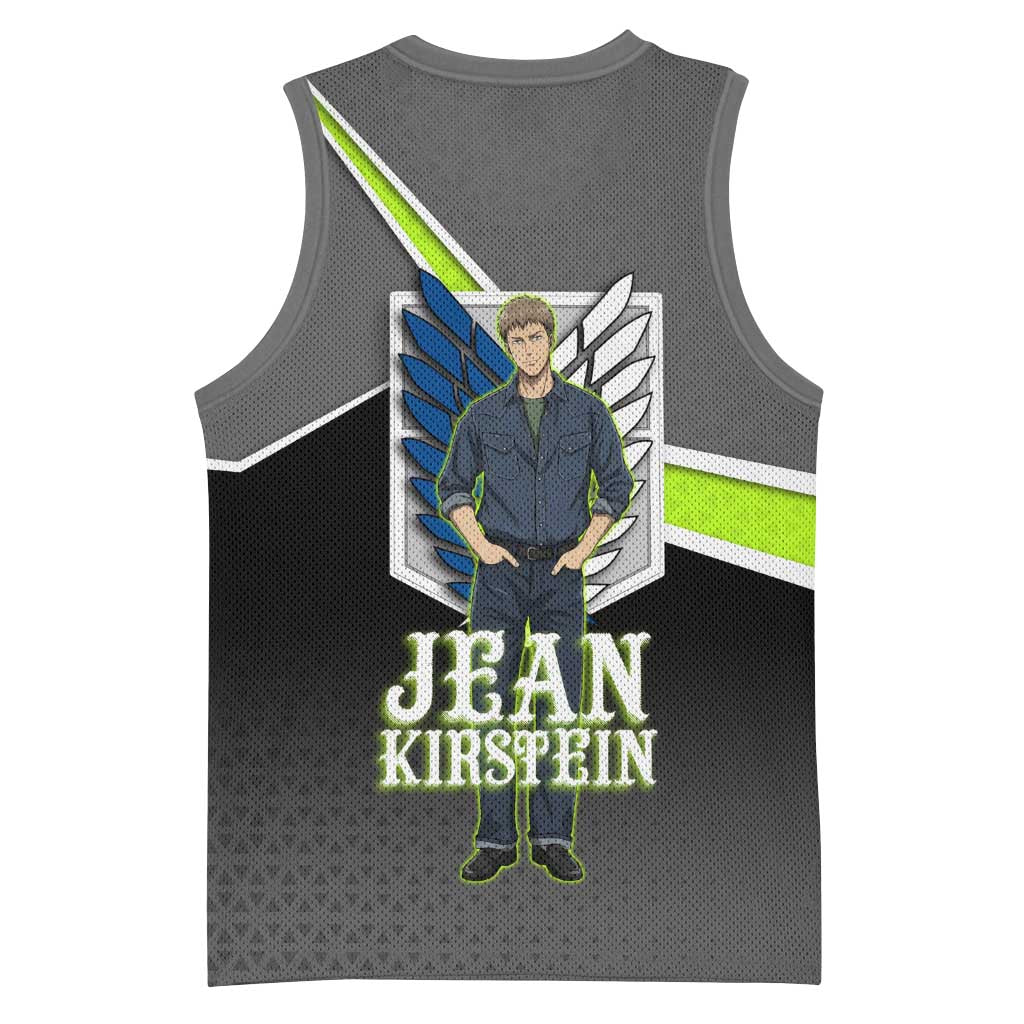 Jean Kirstein Attack on Titan Basketball Jersey Anime Denim Utility Style