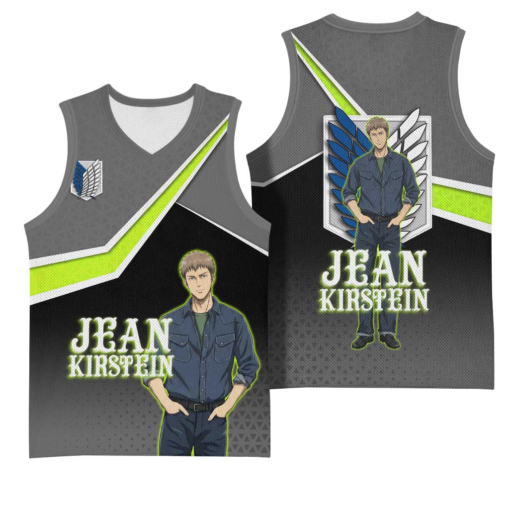 Jean Kirstein Attack on Titan Basketball Jersey Anime Denim Utility Style