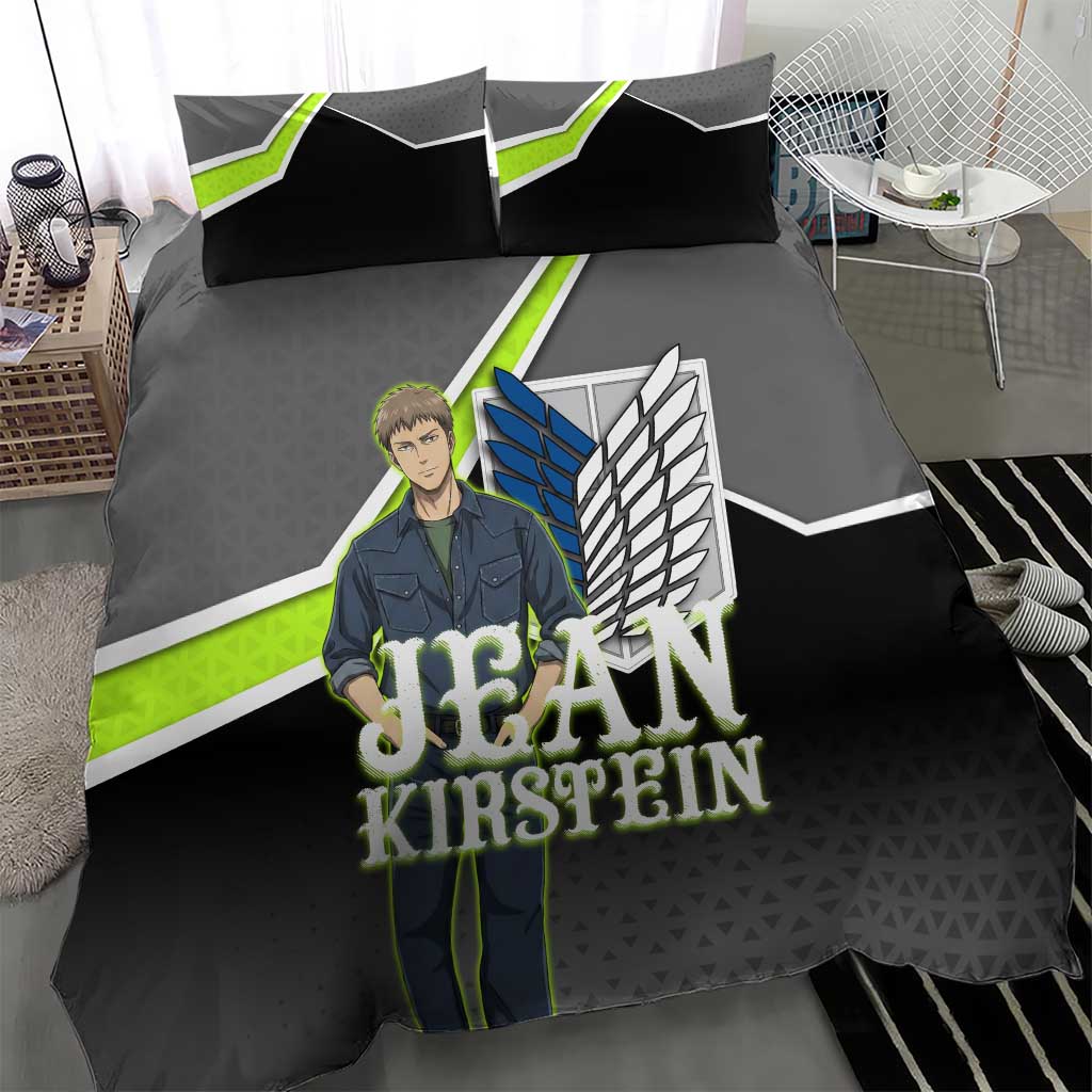 Jean Kirstein Attack on Titan Bedding Set Anime Denim Utility Style