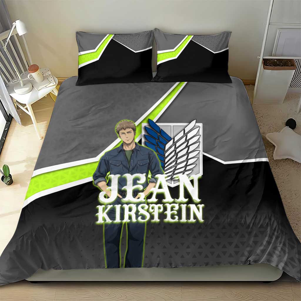 Jean Kirstein Attack on Titan Bedding Set Anime Denim Utility Style