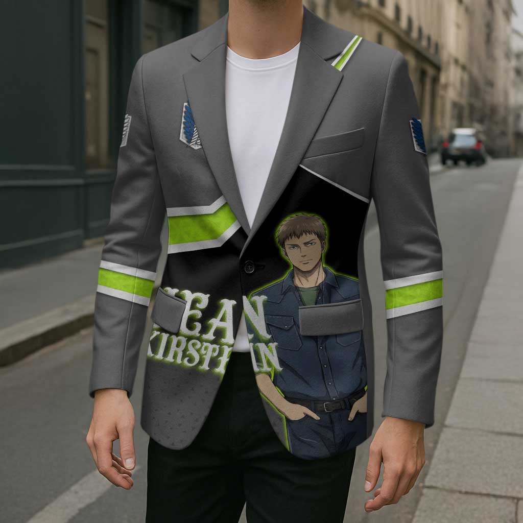 Jean Kirstein Attack on Titan Blazer Anime Denim Utility Style