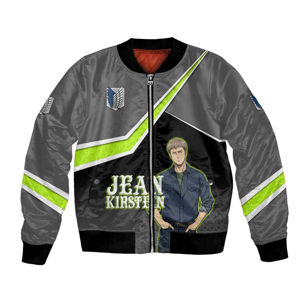 Jean Kirstein Attack on Titan Bomber Jacket Anime Denim Utility Style