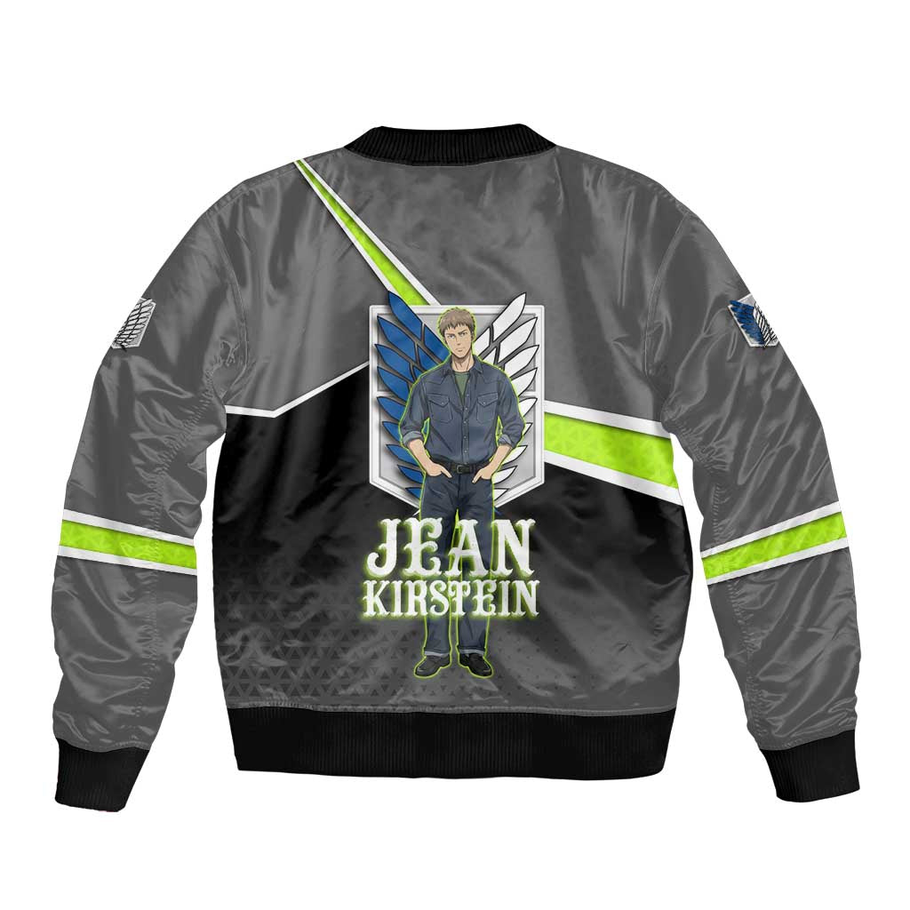 Jean Kirstein Attack on Titan Bomber Jacket Anime Denim Utility Style