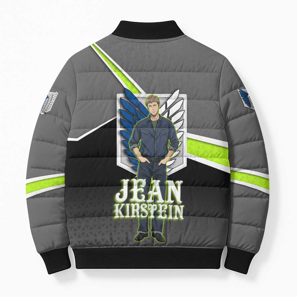 Jean Kirstein Attack on Titan Bomber Puffer Jacket Anime Denim Utility Style