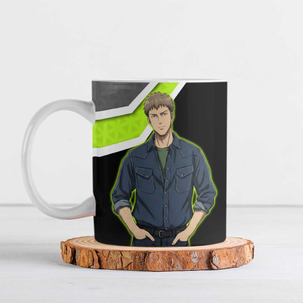 Jean Kirstein Attack on Titan Ceramic Mug Anime Denim Utility Style
