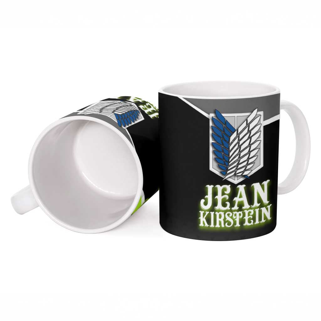 Jean Kirstein Attack on Titan Ceramic Mug Anime Denim Utility Style