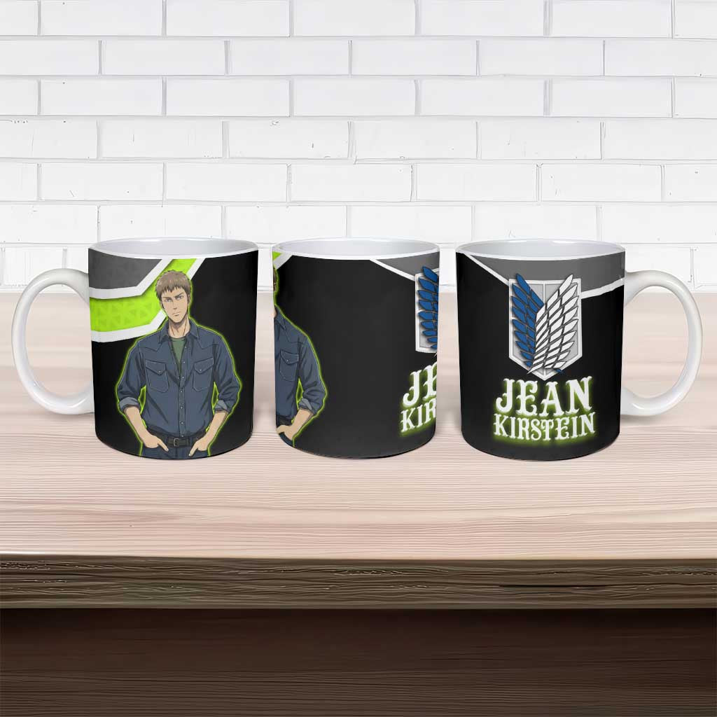 Jean Kirstein Attack on Titan Ceramic Mug Anime Denim Utility Style