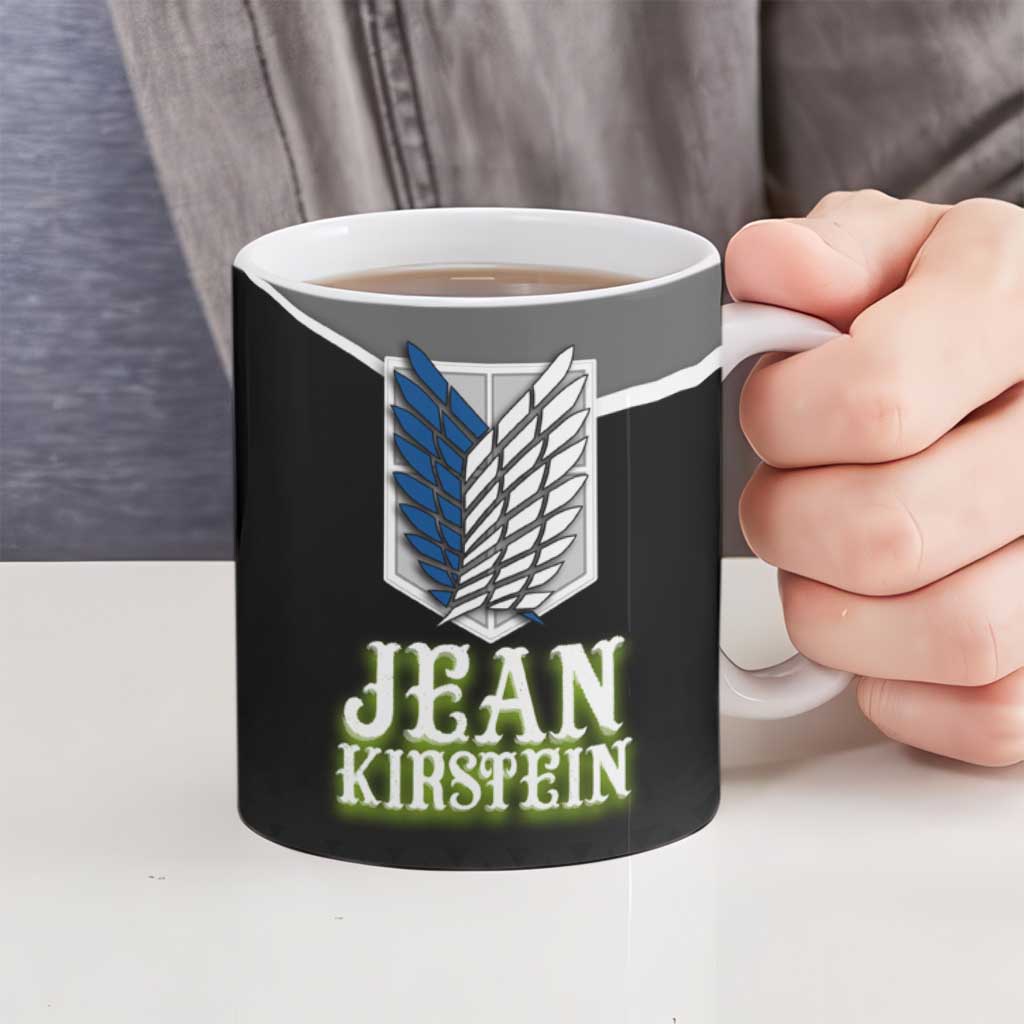Jean Kirstein Attack on Titan Ceramic Mug Anime Denim Utility Style