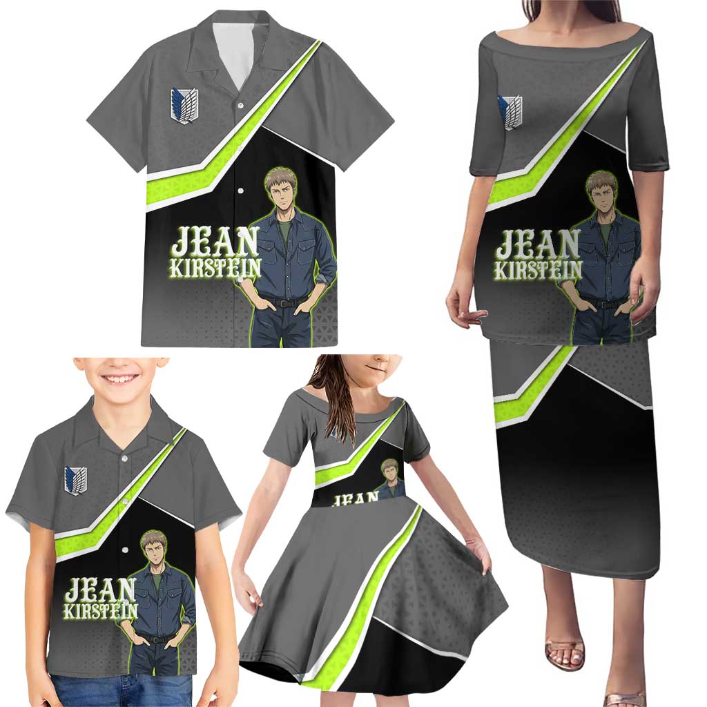 Jean Kirstein Attack on Titan Family Matching Puletasi and Hawaiian Shirt Anime Denim Utility Style