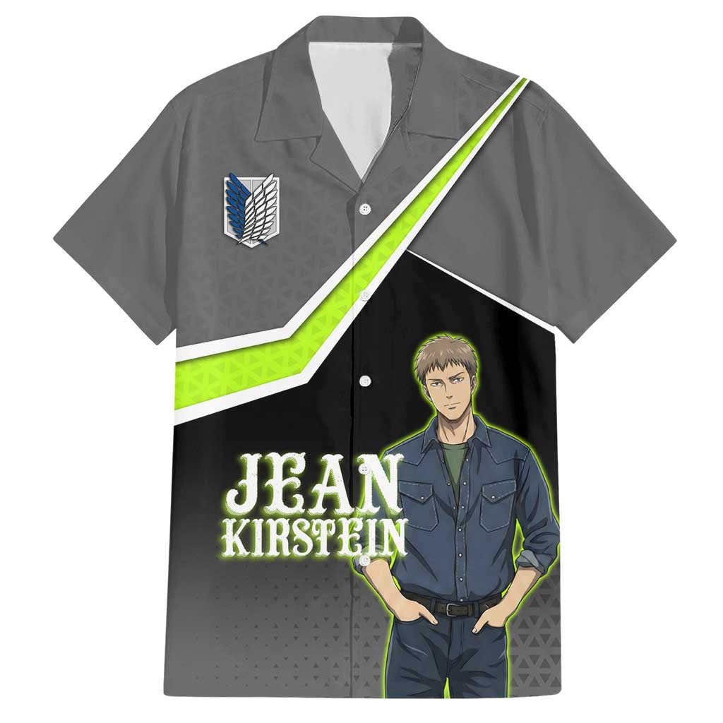 Jean Kirstein Attack on Titan Hawaiian Shirt Anime Denim Utility Style