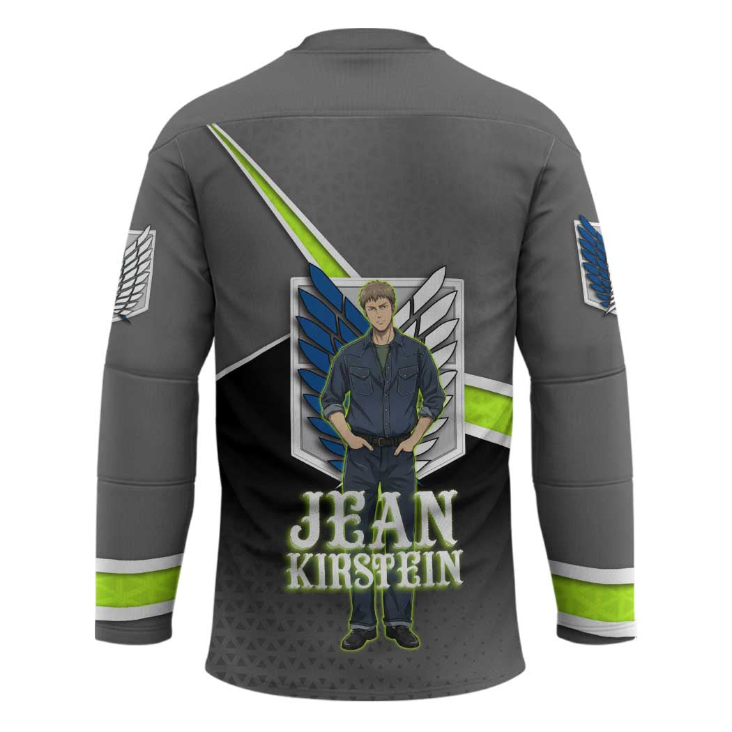 Jean Kirstein Attack on Titan Hockey Jersey Anime Denim Utility Style