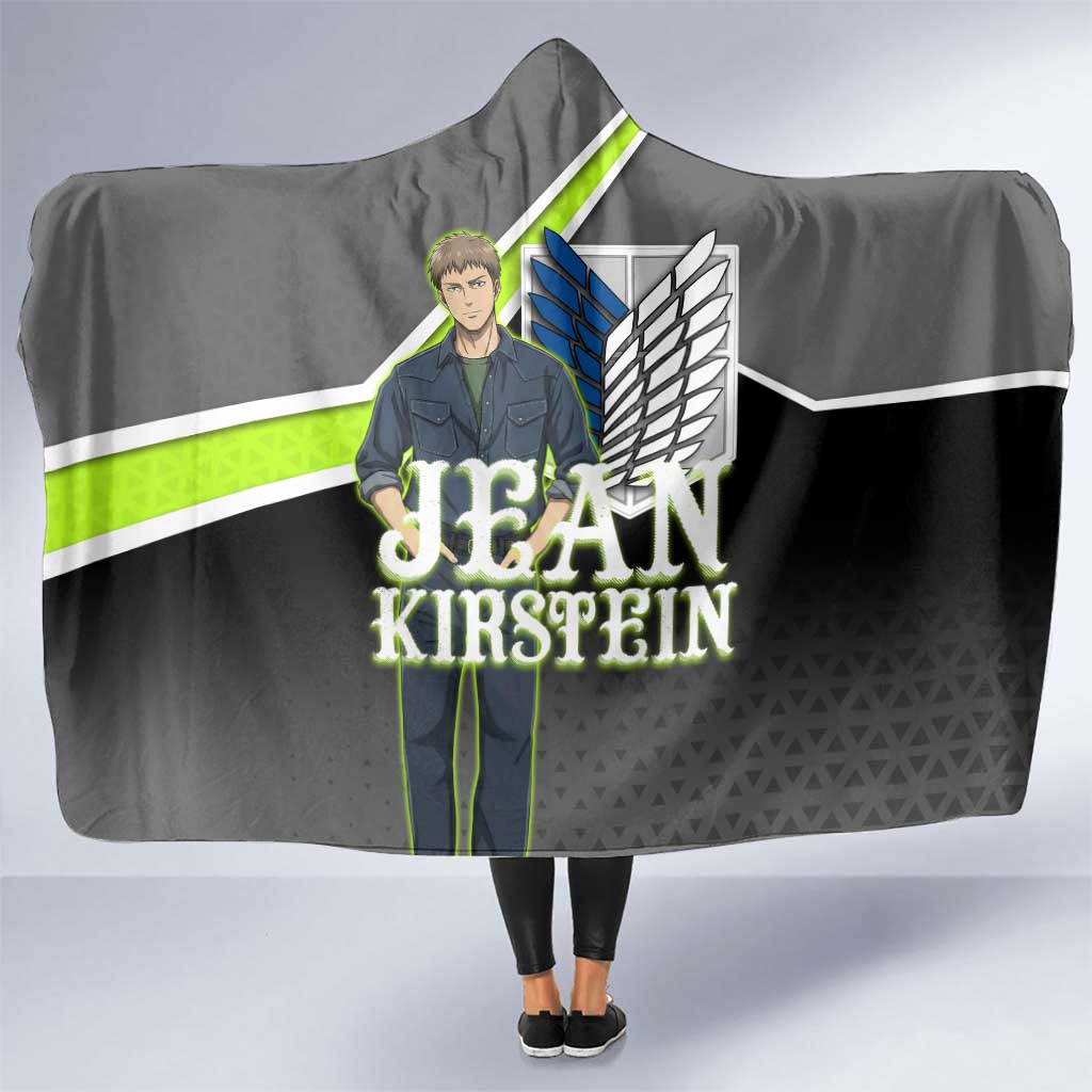 Jean Kirstein Attack on Titan Hooded Blanket Anime Denim Utility Style