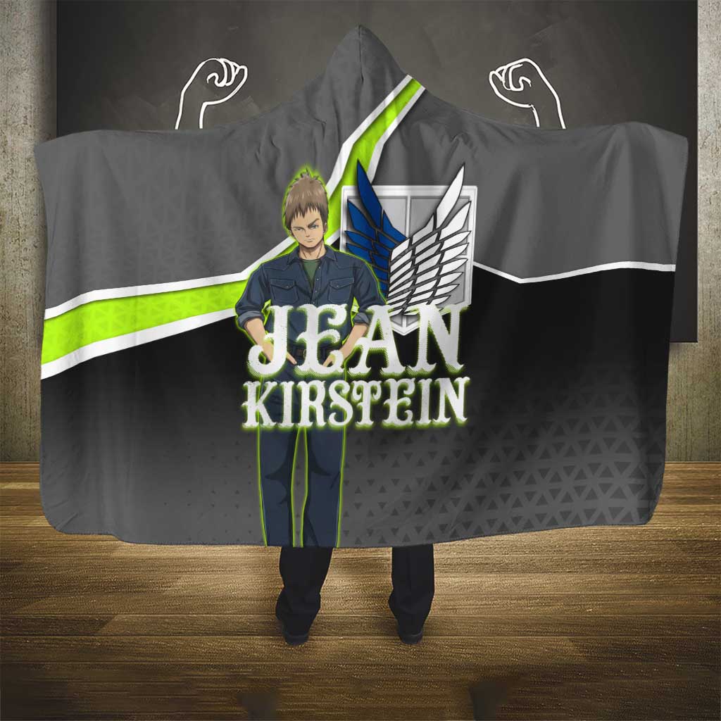 Jean Kirstein Attack on Titan Hooded Blanket Anime Denim Utility Style