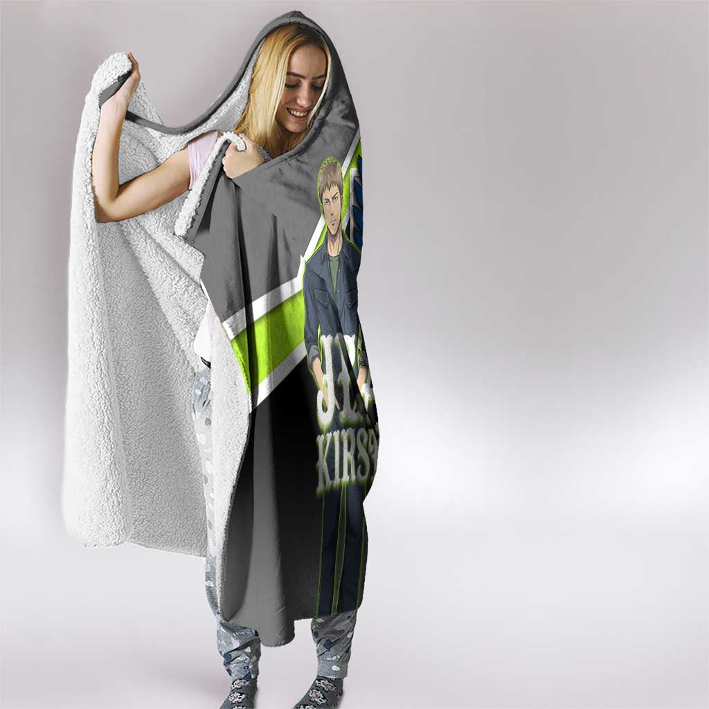 Jean Kirstein Attack on Titan Hooded Blanket Anime Denim Utility Style