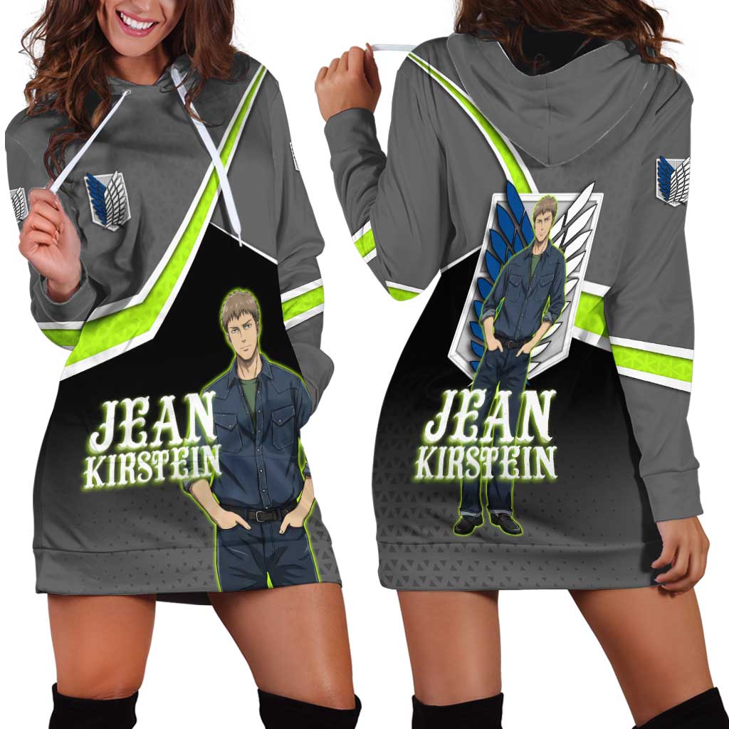 Jean Kirstein Attack on Titan Hoodie Dress Anime Denim Utility Style