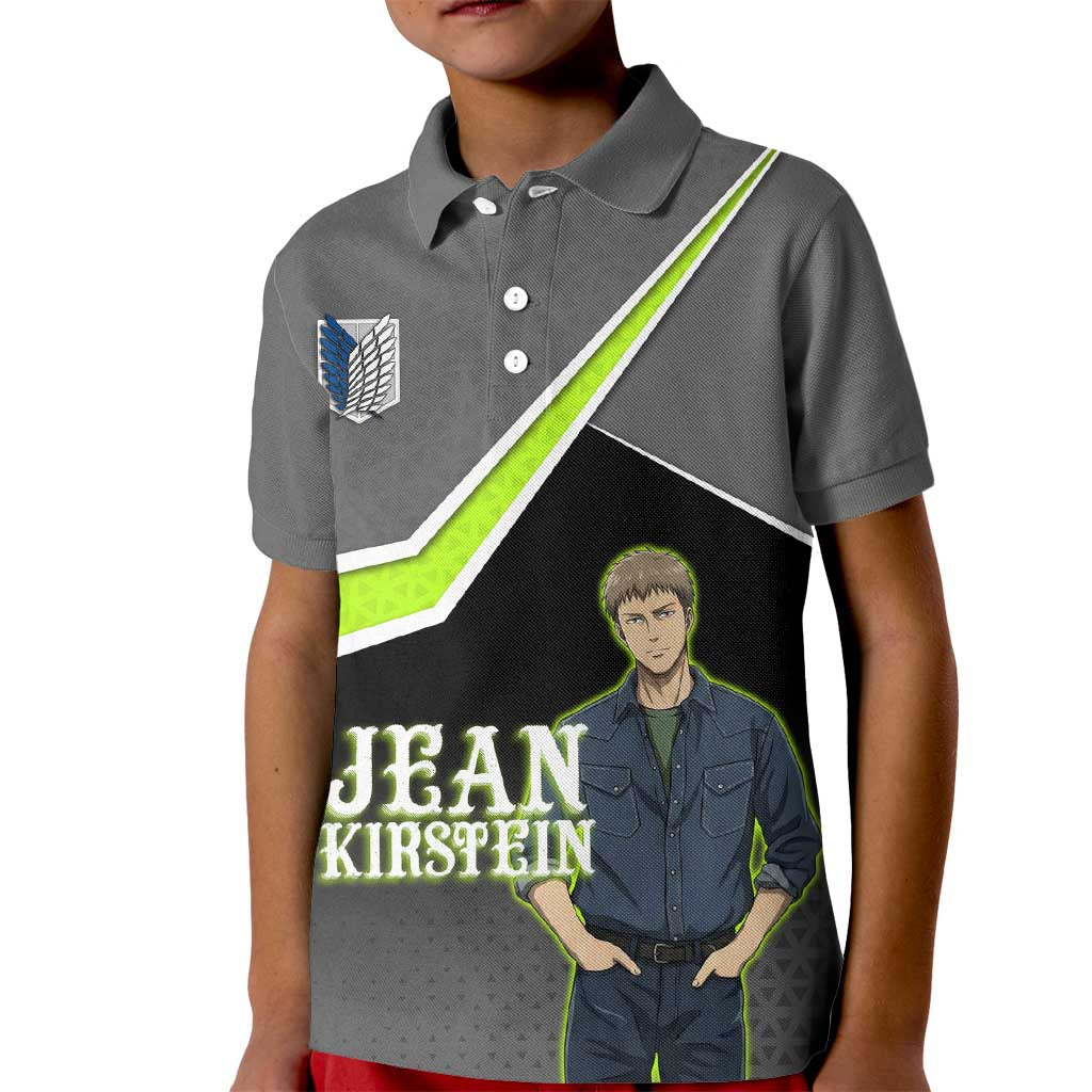 Jean Kirstein Attack on Titan Kid Polo Shirt Anime Denim Utility Style