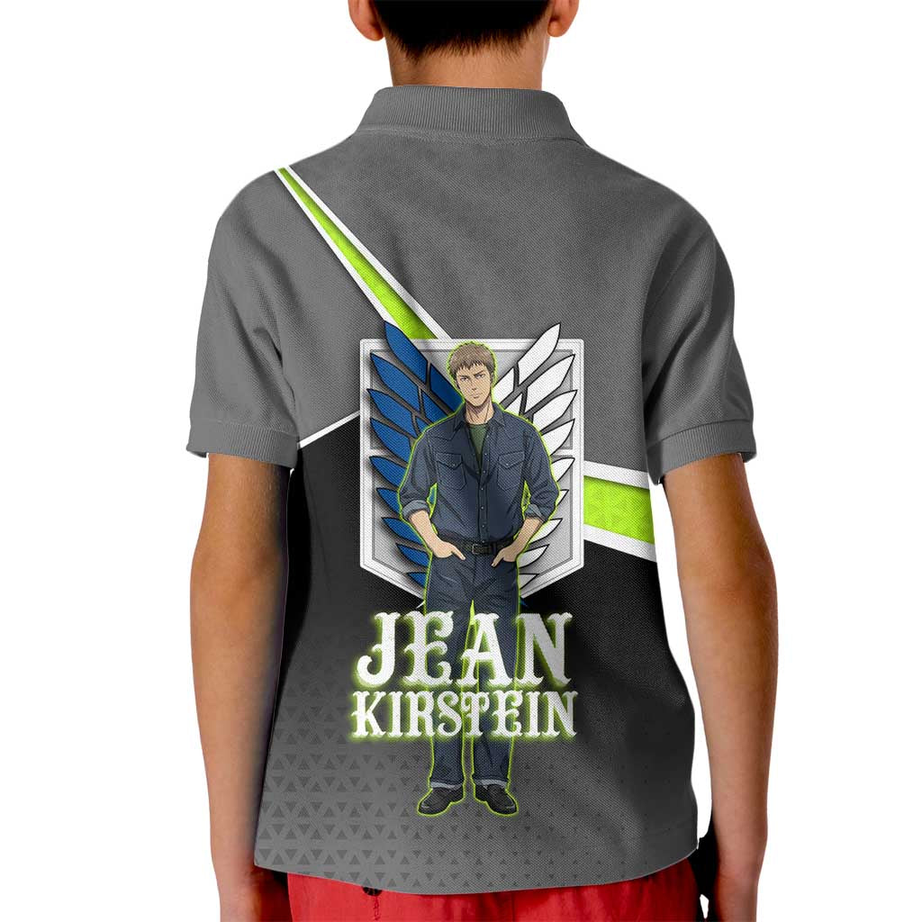 Jean Kirstein Attack on Titan Kid Polo Shirt Anime Denim Utility Style