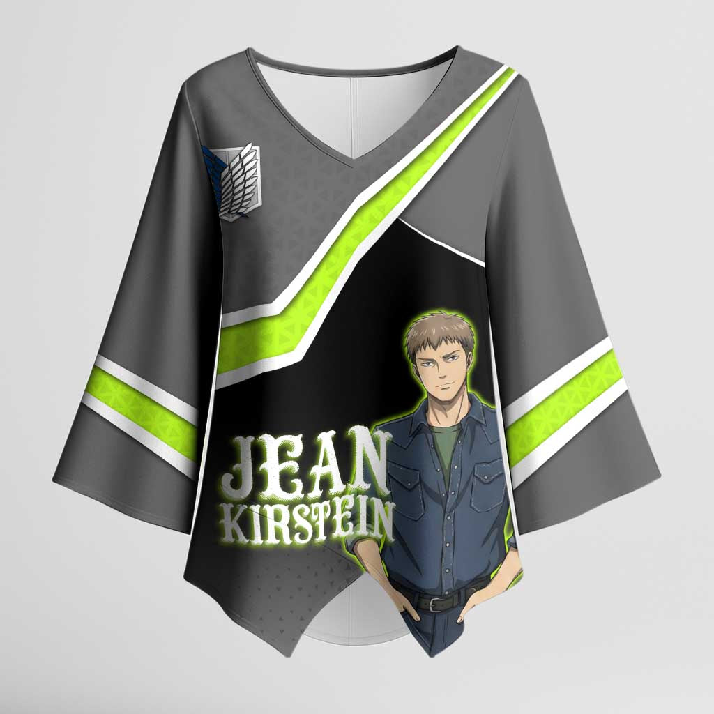 Jean Kirstein Attack on Titan Kimono Sleeve Blouse Anime Denim Utility Style