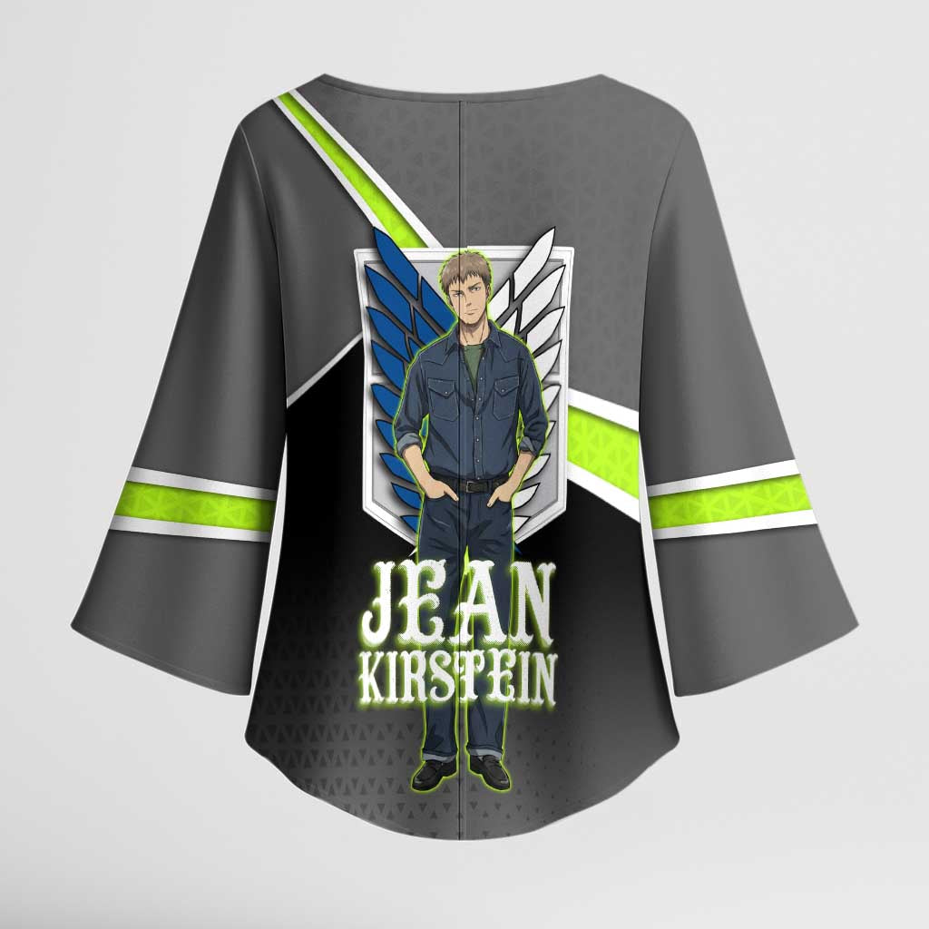 Jean Kirstein Attack on Titan Kimono Sleeve Blouse Anime Denim Utility Style
