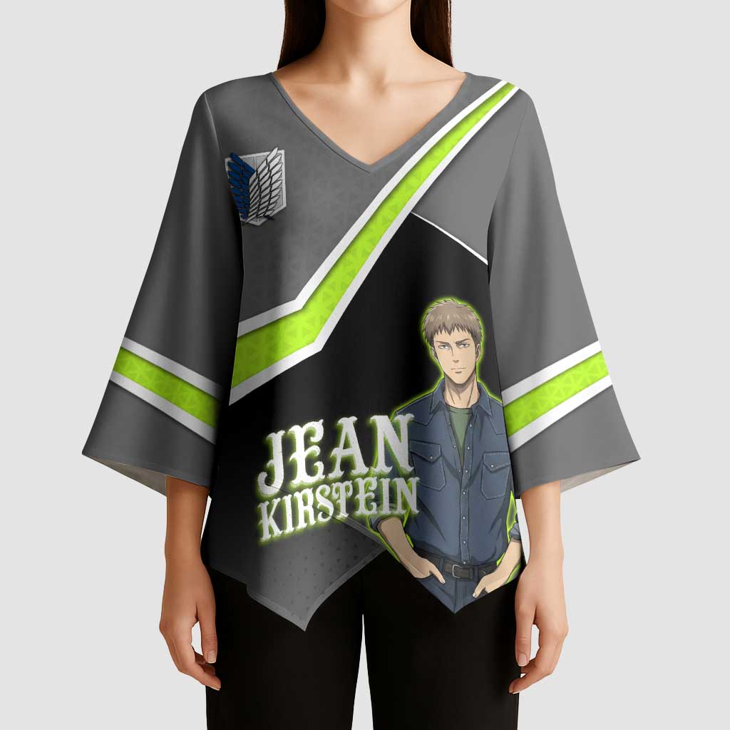 Jean Kirstein Attack on Titan Kimono Sleeve Blouse Anime Denim Utility Style