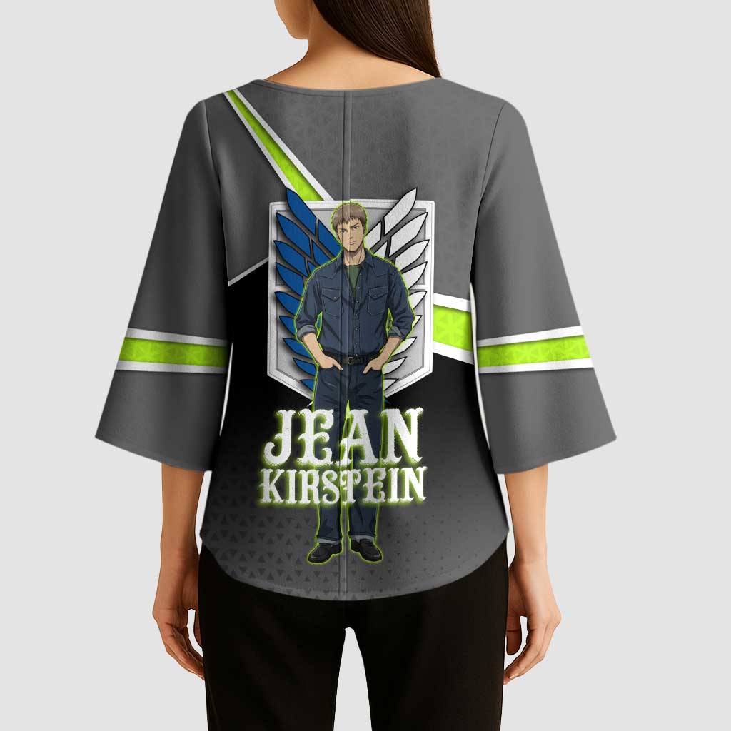 Jean Kirstein Attack on Titan Kimono Sleeve Blouse Anime Denim Utility Style
