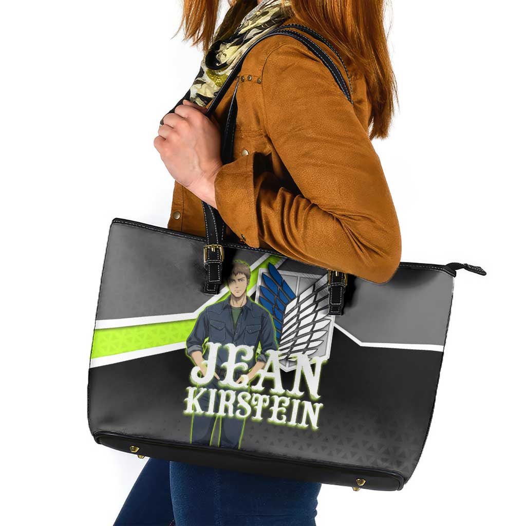Jean Kirstein Attack on Titan Leather Tote Bag Anime Denim Utility Style