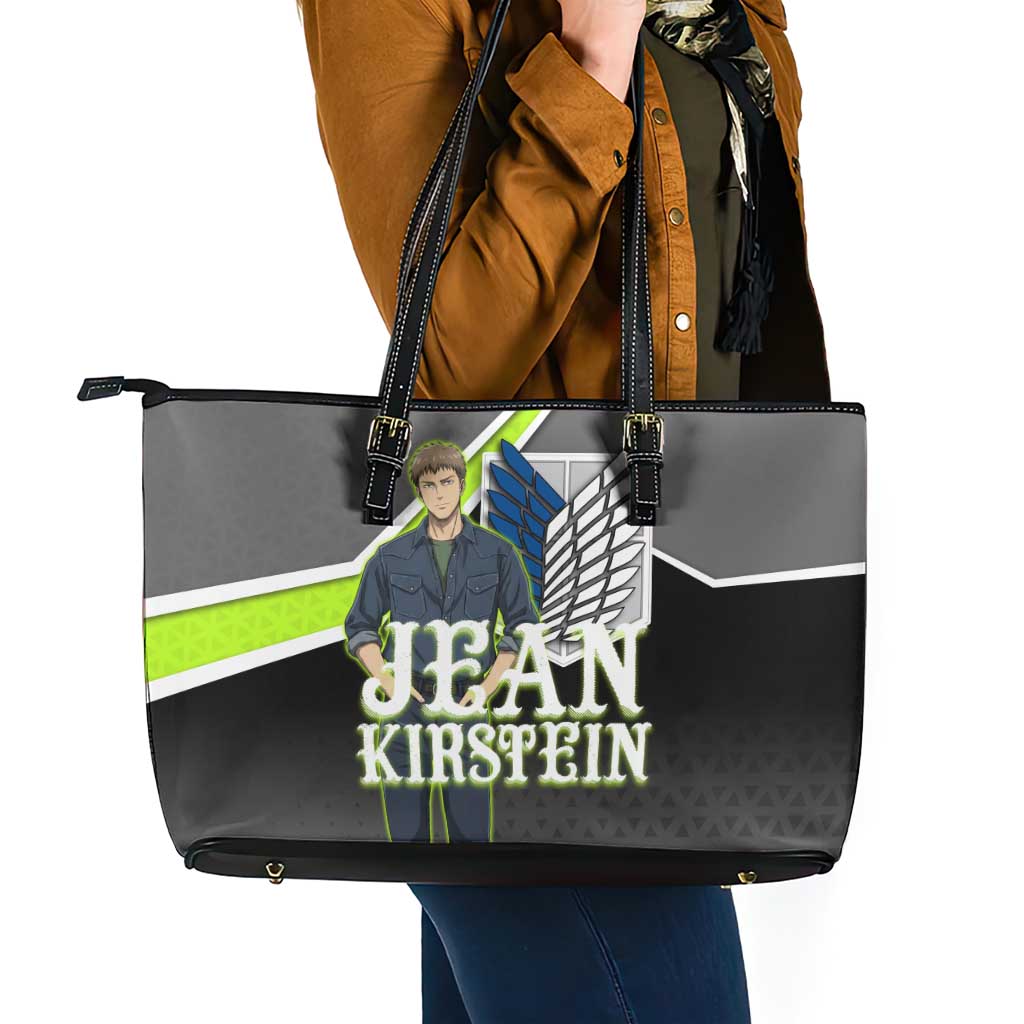 Jean Kirstein Attack on Titan Leather Tote Bag Anime Denim Utility Style