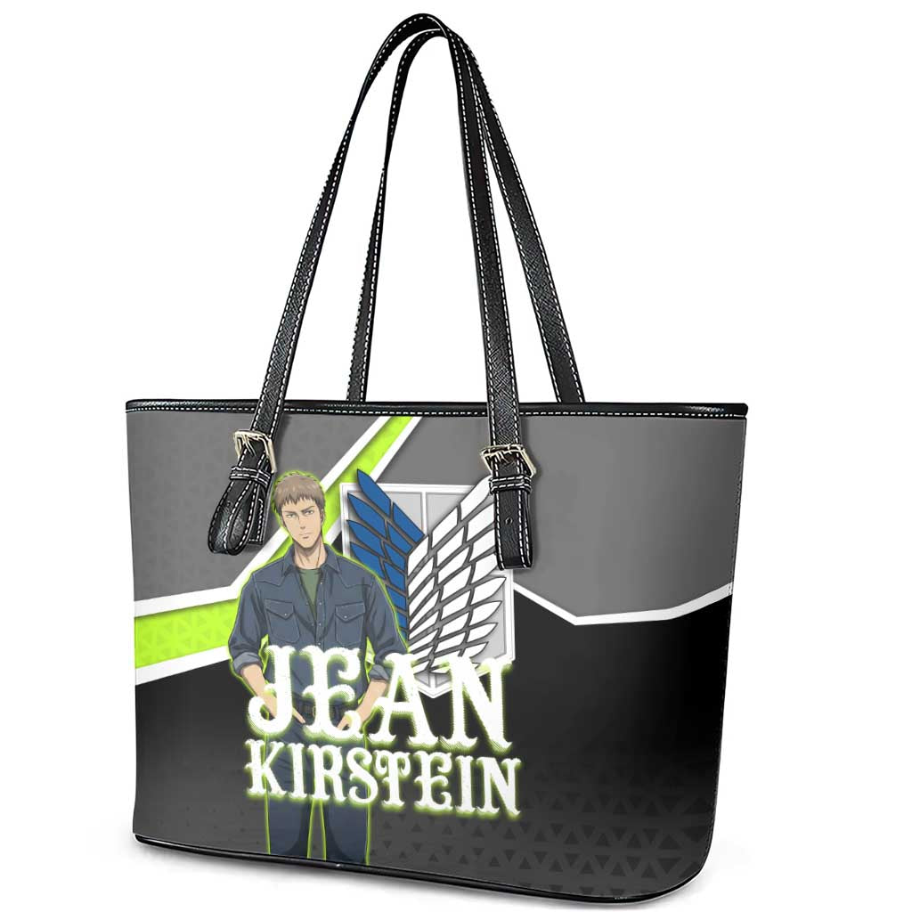 Jean Kirstein Attack on Titan Leather Tote Bag Anime Denim Utility Style