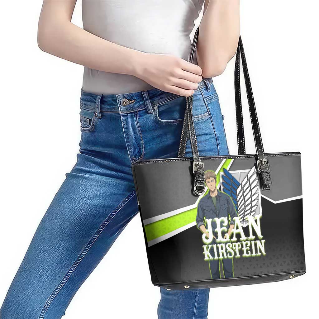 Jean Kirstein Attack on Titan Leather Tote Bag Anime Denim Utility Style