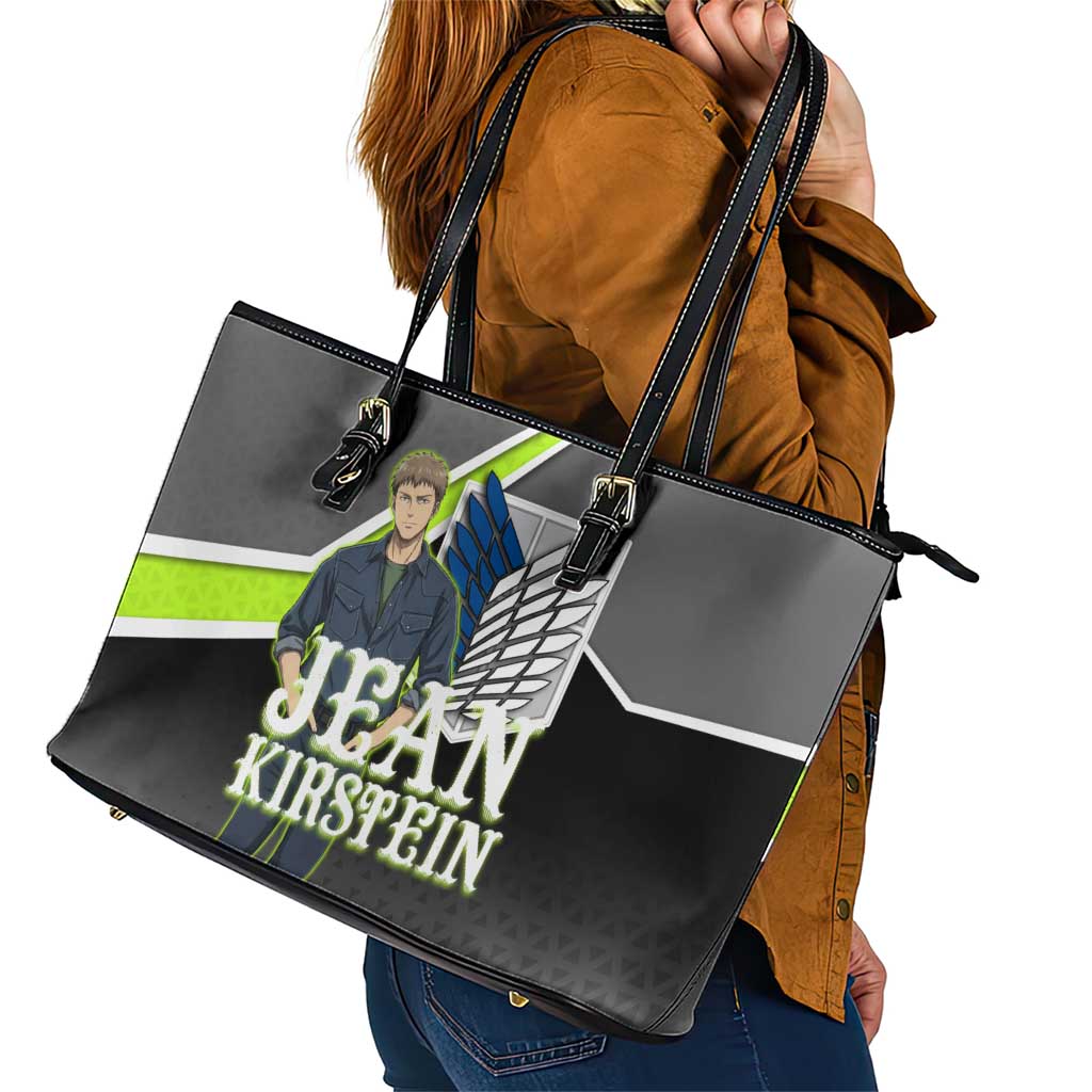 Jean Kirstein Attack on Titan Leather Tote Bag Anime Denim Utility Style