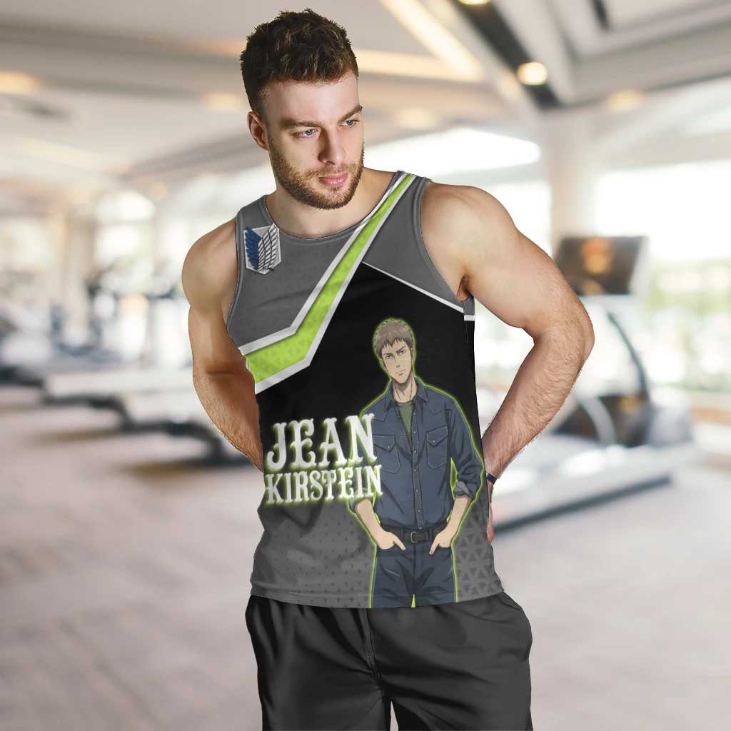 Jean Kirstein Attack on Titan Men Tank Top Anime Denim Utility Style
