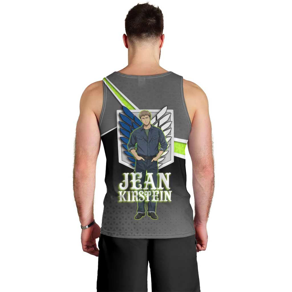 Jean Kirstein Attack on Titan Men Tank Top Anime Denim Utility Style